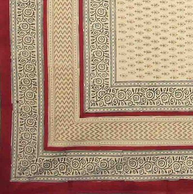 CLEARANCE 100% Cotton Rectangular Handmade Bagru Block Print Tablecloth 60x90 - Sweet Us