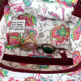 Handmade Quilted 100% Cotton Cosmetic Bag Jewelry Bag Travel Pouch Floral Pink Green - Sweet Us