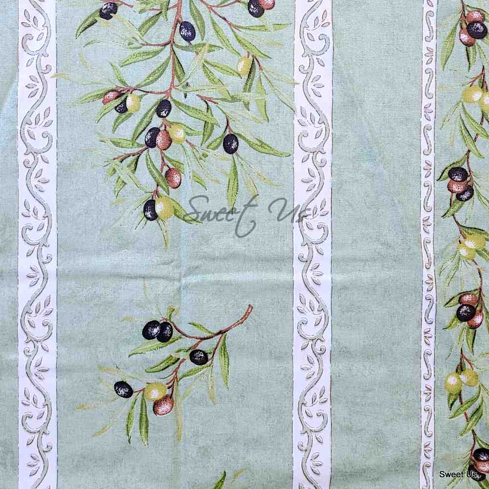 Wipeable Tablecloth Round Spillproof French Acrylic Coated Clos De Oliviers