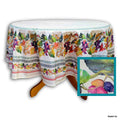 Wipeable Spill Resistant French Acrylic Coated Floral Tablecloth Round - Sweet Us