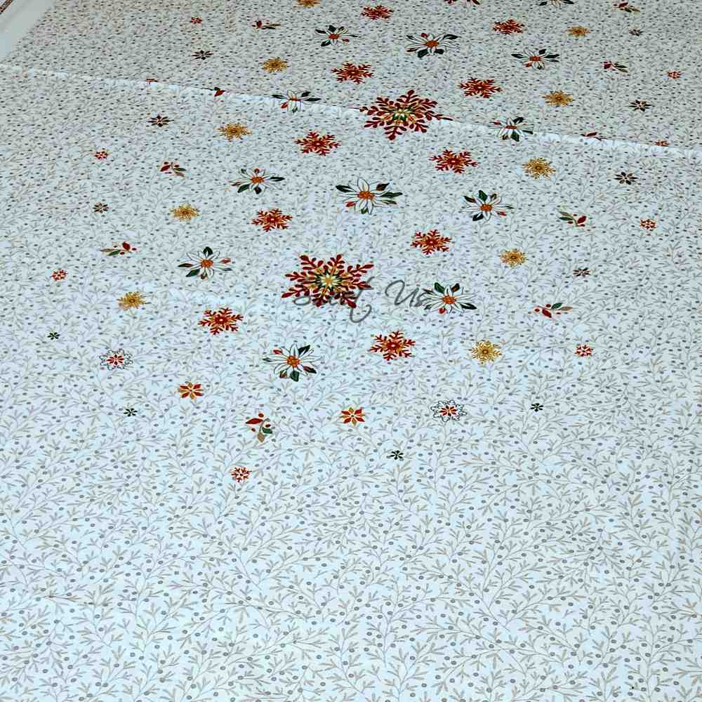 Wipeable Tablecloth Christmas Red Green Spill Resistant French Acrylic Coated