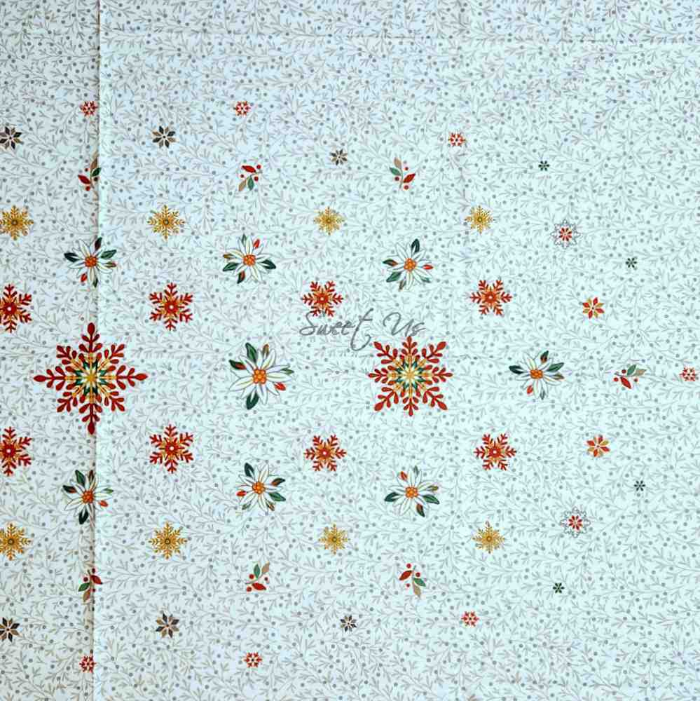 Wipeable Tablecloth Christmas Red Green Spill Resistant French Acrylic Coated