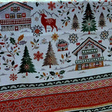 Wipeable Tablecloth Christmas Red Green Spill Resistant French Acrylic Coated