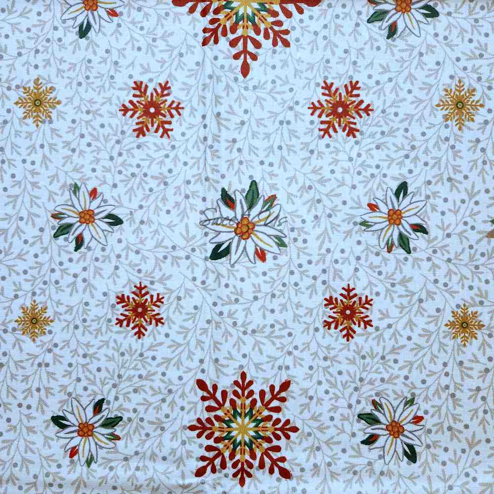 Wipeable Tablecloth Christmas Red Green Spill Resistant French Acrylic Coated