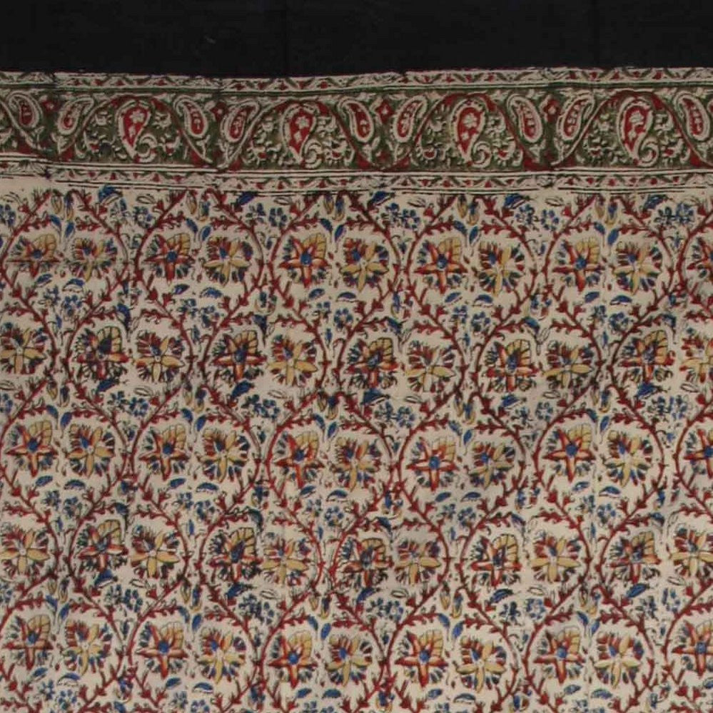 CLEARANCE Hand Block Print Kalamkari Mandala Cotton Curtain Drape Panel 46x88 - Sweet Us