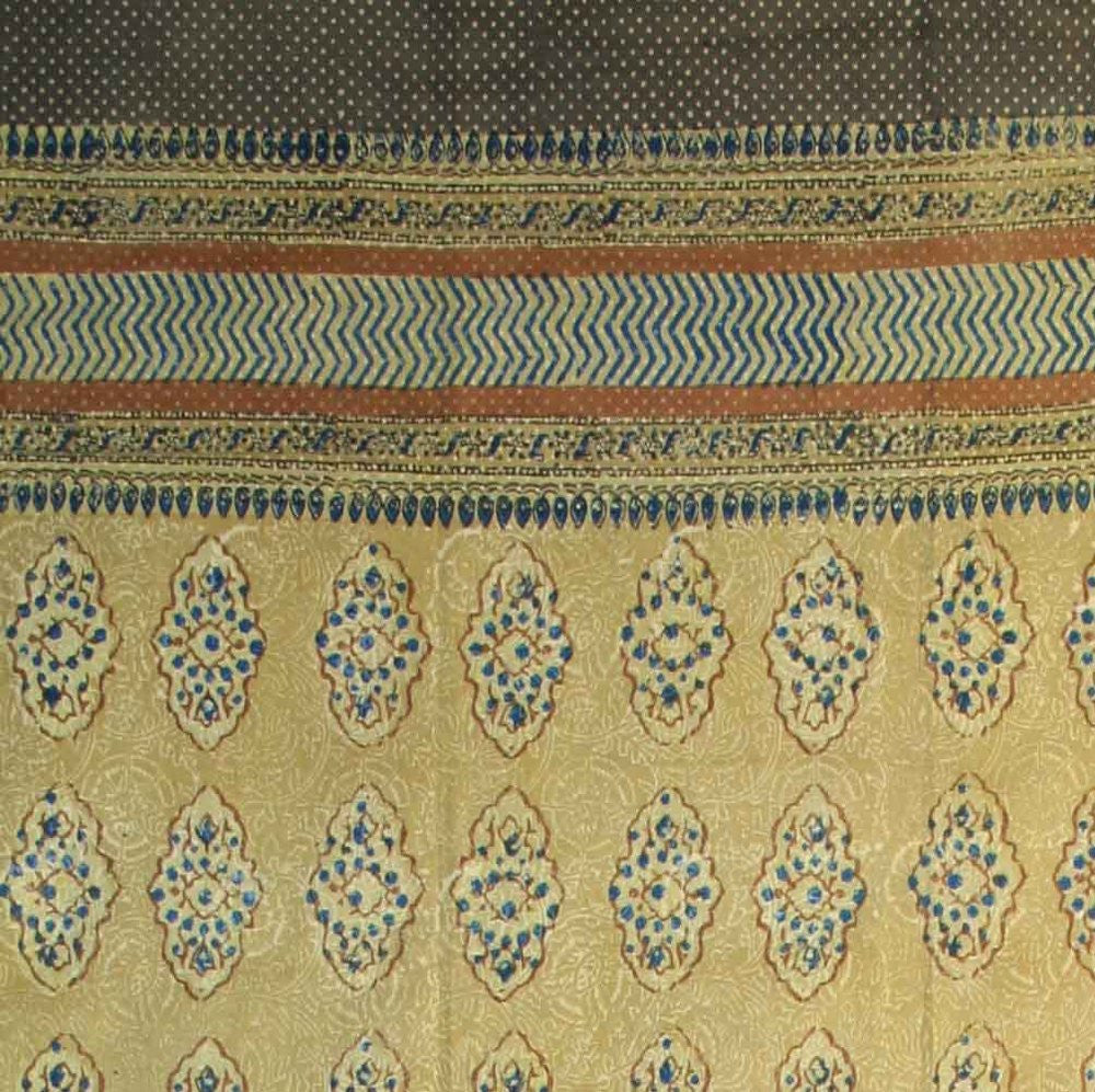 Cotton Kensington Hand Block Print Curtain Drape Door Panel 46x88 - Sweet Us