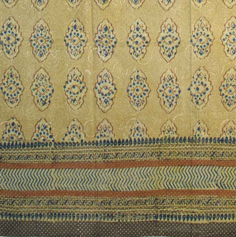 Cotton Kensington Hand Block Print Curtain Drape Door Panel 46x88 - Sweet Us