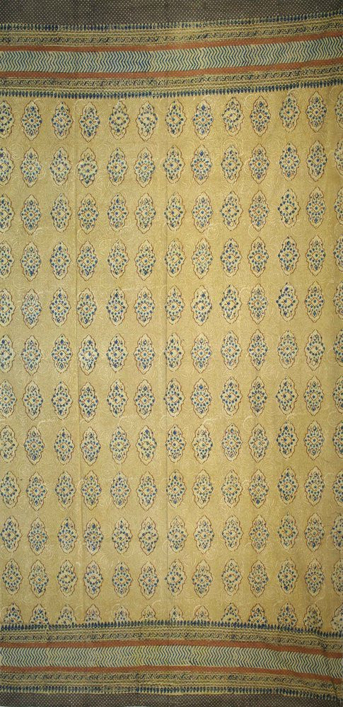 Cotton Kensington Hand Block Print Curtain Drape Door Panel 46x88 - Sweet Us