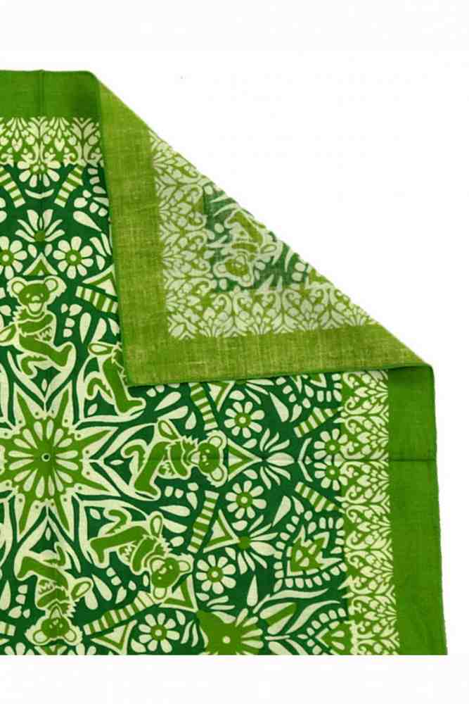 Cotton Grateful Dead Dancing Bear Bandana Scarf 22x22 Red Purple Green - Sweet Us