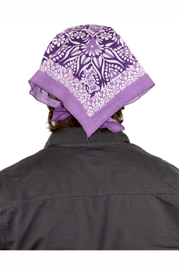 Cotton Grateful Dead Dancing Bear Bandana Scarf 22x22 Red Purple Green - Sweet Us