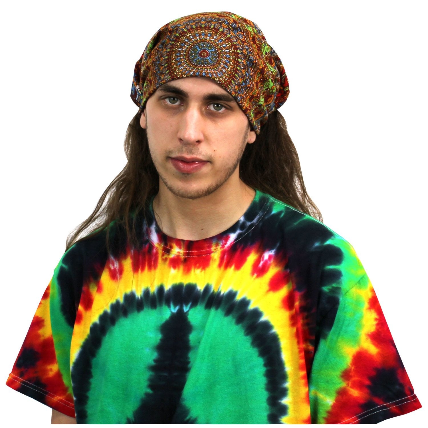 Unique Handmade Cotton Grateful Dead Vibrating Bear Mandala Bandana Scarf 22x22 - Sweet Us