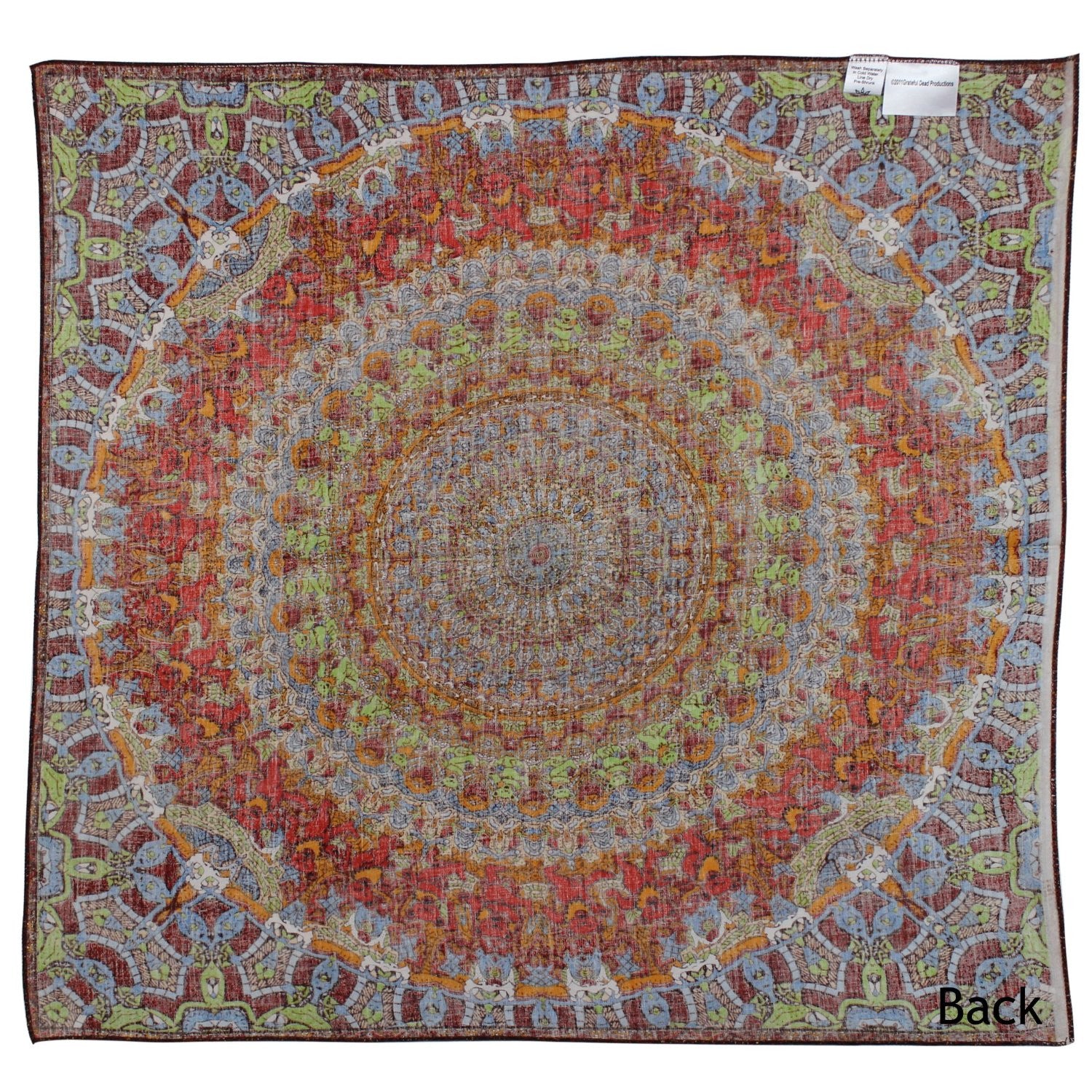 Unique Handmade Cotton Grateful Dead Vibrating Bear Mandala Bandana Scarf 22x22 - Sweet Us