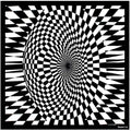 Cotton Op Art Bandana Black White Optical Illusion Scarf - Sweet Us