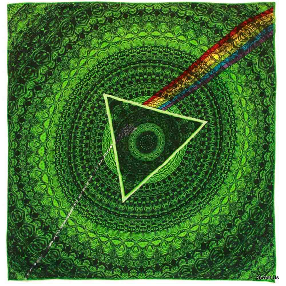 Cotton Pink Floyd The Dark Side of the Moon Shadows Bandana Green Scarf