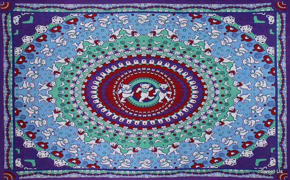 Cotton Grateful Dead Tapestry Wall Hang Classic Dancing Bear 30x45 60x90 inches
