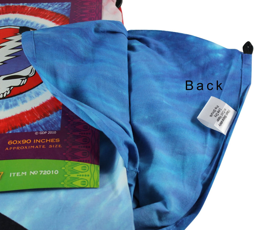 Grateful Dead Patriotic Steal Your Face Tapestry with Roses Hippie Hanging Wall Art Tie Dye - Sweet Us