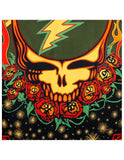 Grateful Dead Steal Your Face Tapestry with Roses Hippie Hanging Wall Art Scarlet Fire - Sweet Us