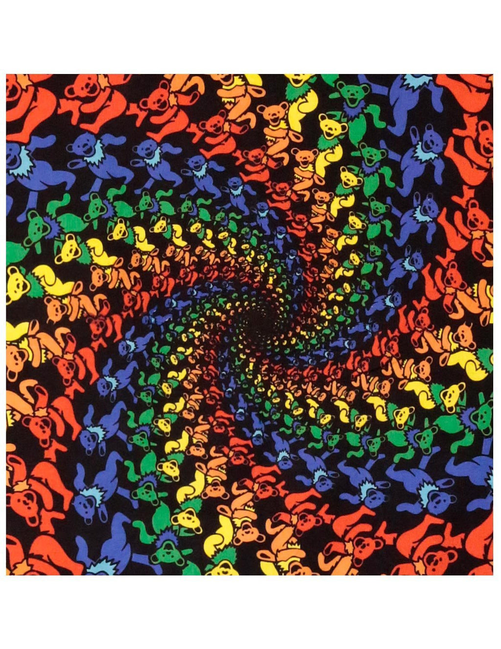 Cotton Grateful Dead Tapestry Wall Hang 3D Dancing Bear in a Spiral 60 x 90 inches - Sweet Us