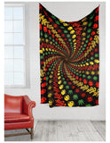 Handmade Cotton 3D Cheech & Chong Rasta Spiral Tapestry Tablecloth Spread 60x90 Inches - Sweet Us