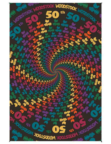 Cotton Woodstock Music Festival 50th Anniversary Spiral Tapestry Wall Art - Sweet Us
