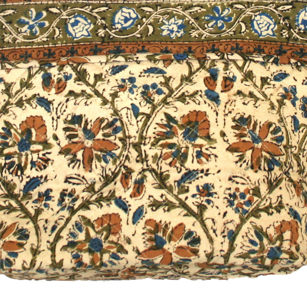 Handmade Cotton Kalamkari Block Print Shopping Work Tote Handbag 13x9 - Sweet Us