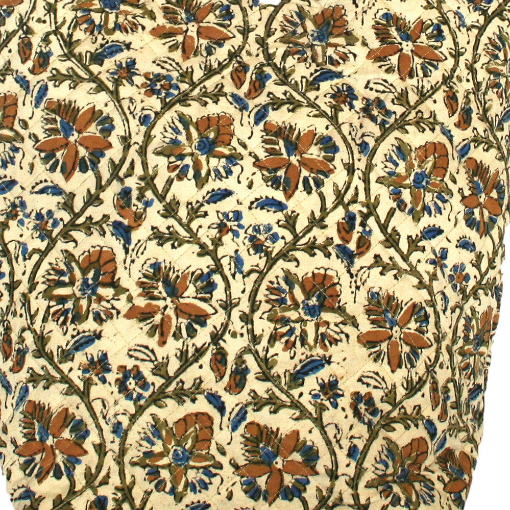 Handmade Cotton Kalamkari Block Print Hobo Shopping Work Tote Bag 14x14 - Sweet Us