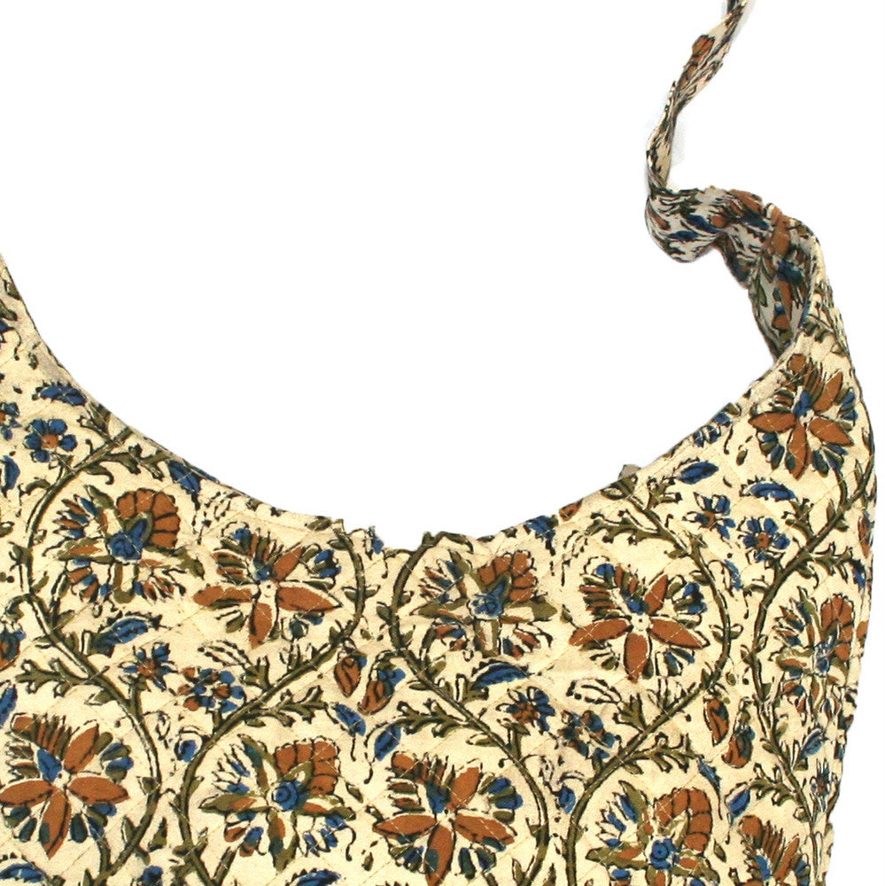 Handmade Cotton Kalamkari Block Print Hobo Shopping Work Tote Bag 14x14 - Sweet Us