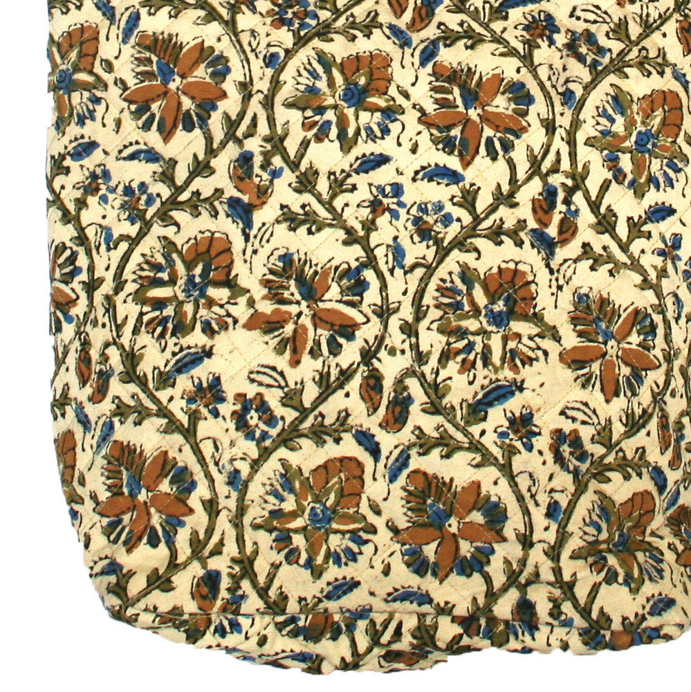 Handmade Cotton Kalamkari Block Print Hobo Shopping Work Tote Bag 14x14 - Sweet Us