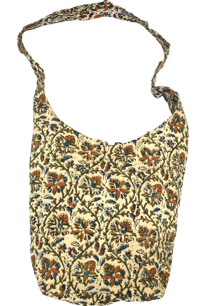 Handmade Cotton Kalamkari Block Print Hobo Shopping Work Tote Bag 14x14 - Sweet Us