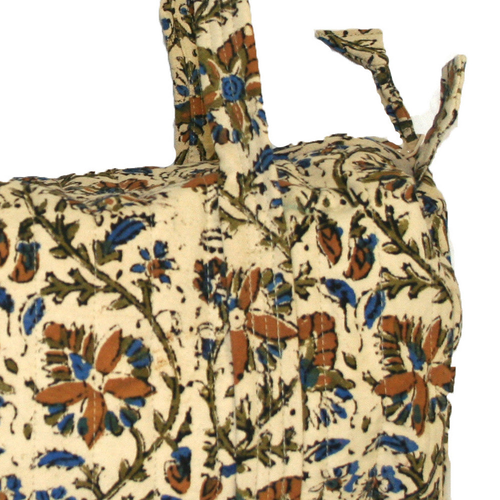 Handmade Cotton Kalamkari Block Print Carry All Shopping Work Tote Bag 14x8 - Sweet Us