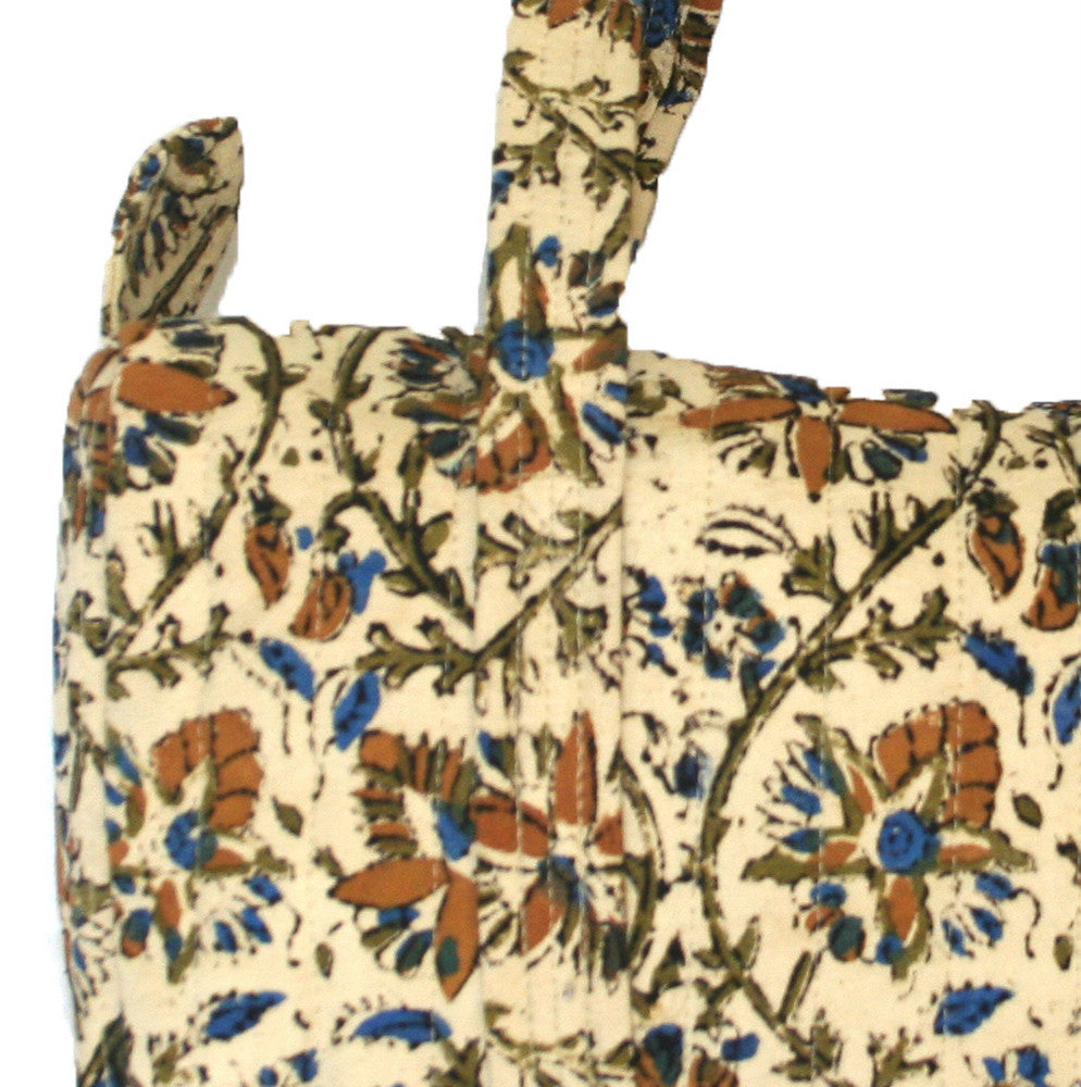 Handmade Cotton Kalamkari Block Print Carry All Shopping Work Tote Bag 14x8 - Sweet Us