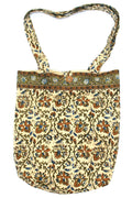 Handmade Cotton Kalamkari Block Print Shopping Work Tote College Bag 15x15 - Sweet Us