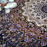 Cotton Star Elephant Floral Tablecloth Rectangle White Purple Dining Linen