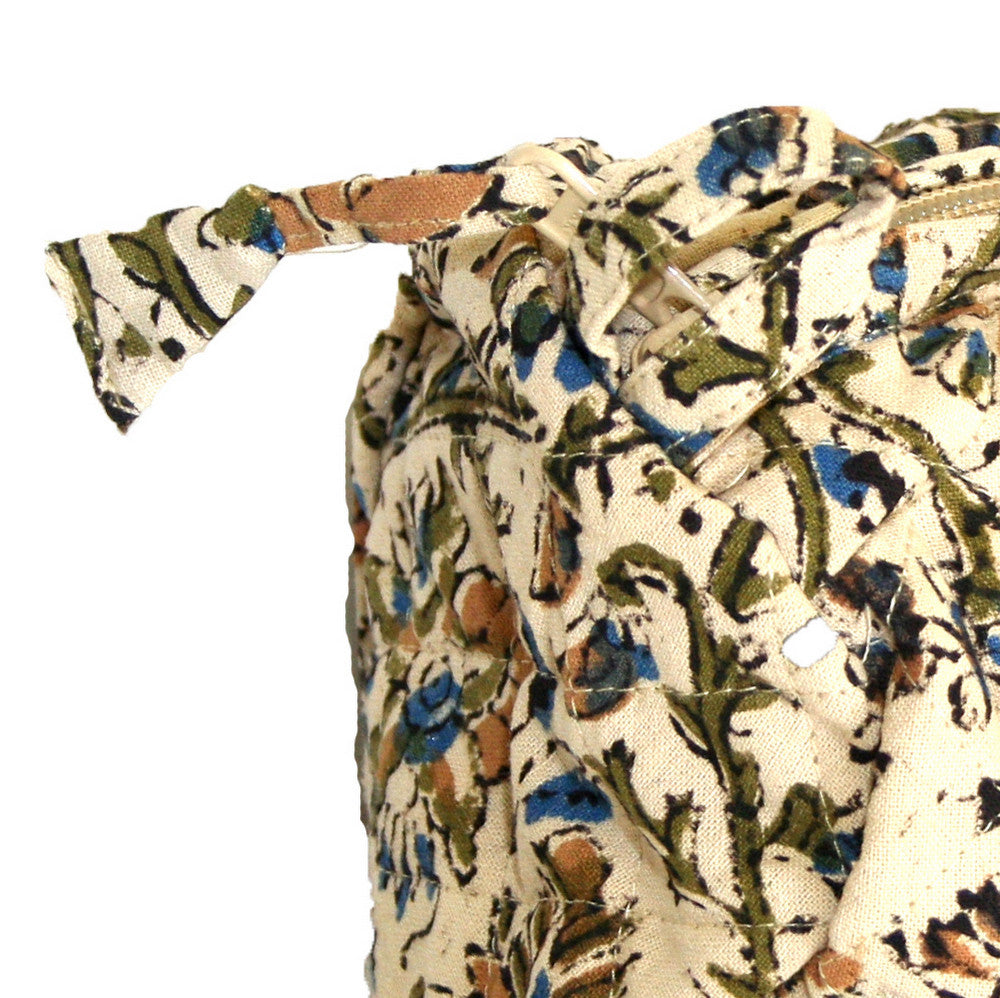 Handmade Cotton Kalamkari Block Print Shopping Work Tote Accessory bag 8x6 - Sweet Us