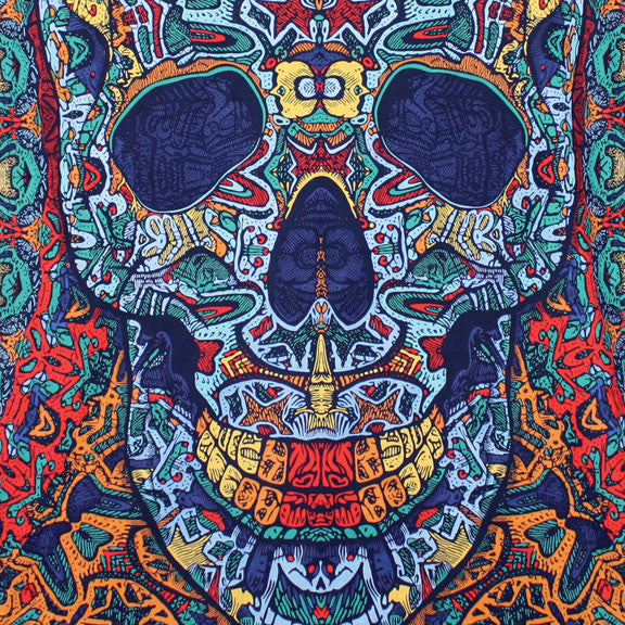 Handmade 100% Cotton Psychedelic 3D Skull Tapestry Tablecloth Bedspread 60x90 - Sweet Us