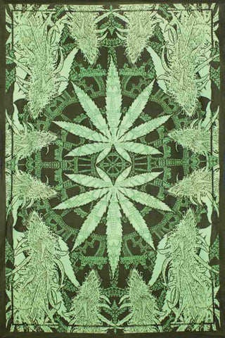 Hempest Marijuana Leaf Tapestry Wall Art Huge Poster 60x90 Inches Beach Sheet - Sweet Us