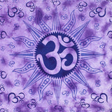 Handmade Cotton Om Sun Purple Tie Dye Indian Tapestry Tablecloth Spread 60x90 - Sweet Us