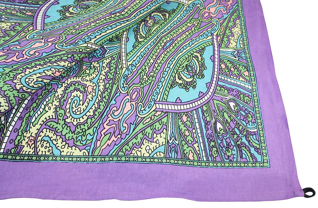 Kaleidoscope Paisley Indian Throw Tablecloth Spread Twin 60x90 Gorgeous - Sweet Us