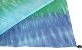 Blue Green Spiral Tie-Dye Throw Tablecloth Spread Twin 60x90 Gorgeous for Dorms - Sweet Us