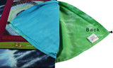 Blue Green Spiral Tie-Dye Throw Tablecloth Spread Twin 60x90 Gorgeous for Dorms - Sweet Us