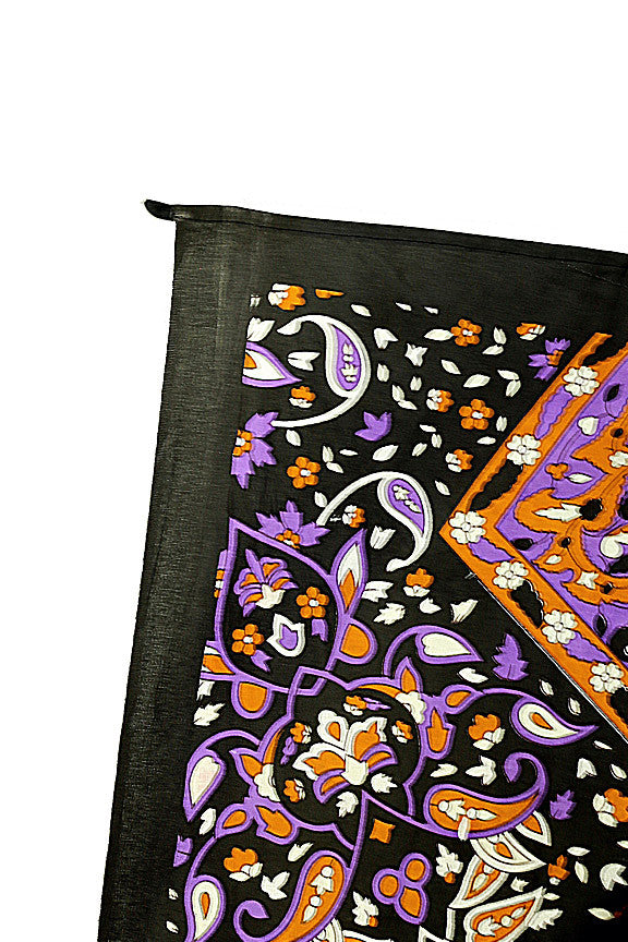 Handmade Cotton Glow in Dark Star Purple Tapestry Tablecloth Spread Twin 60x90 - Sweet Us