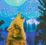 Handmade Cotton Glow in the Dark Full Moon Wolf Tapestry Tablecloth Spread 60x90 - Sweet Us