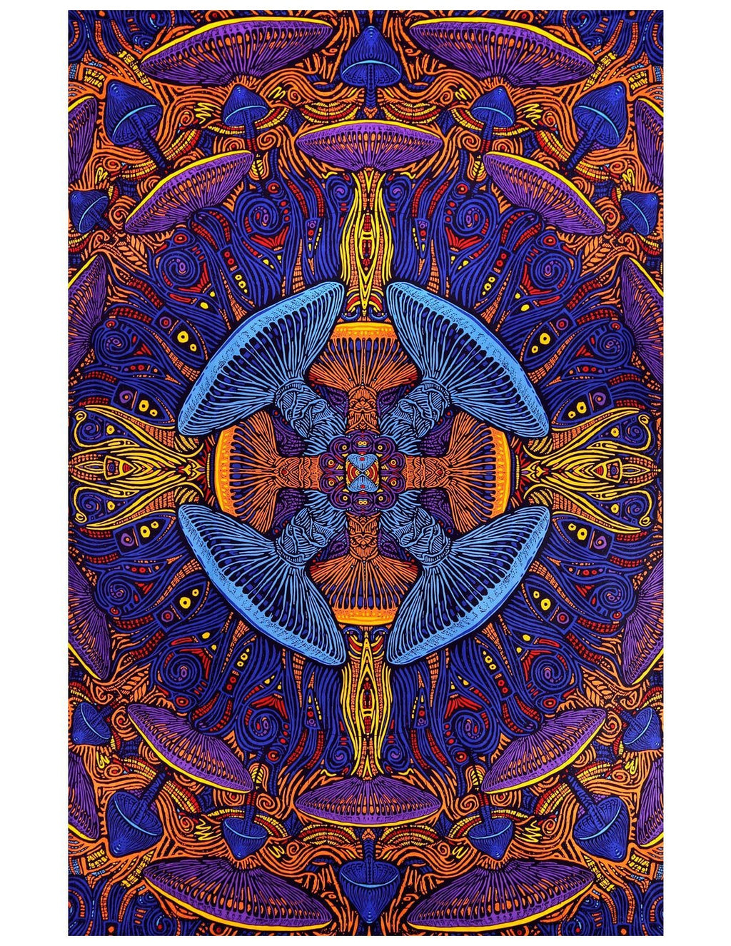 Handmade 100% Cotton 3D Magic Mushroom Tapestry Tablecloth Bedspread Beach Sheet Sun Canopy 60x90 - Sweet Us