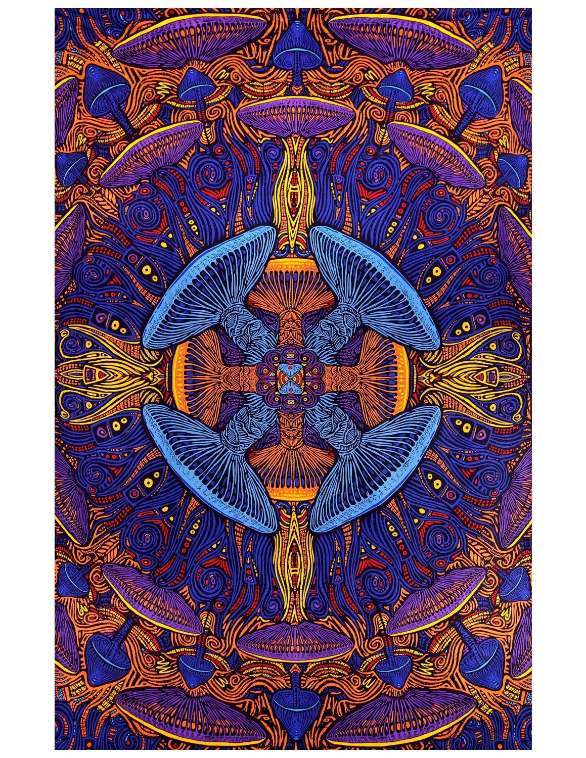 Handmade 100% Cotton 3D Magic Mushroom Tapestry Tablecloth Bedspread Beach Sheet Sun Canopy 60x90 - Sweet Us