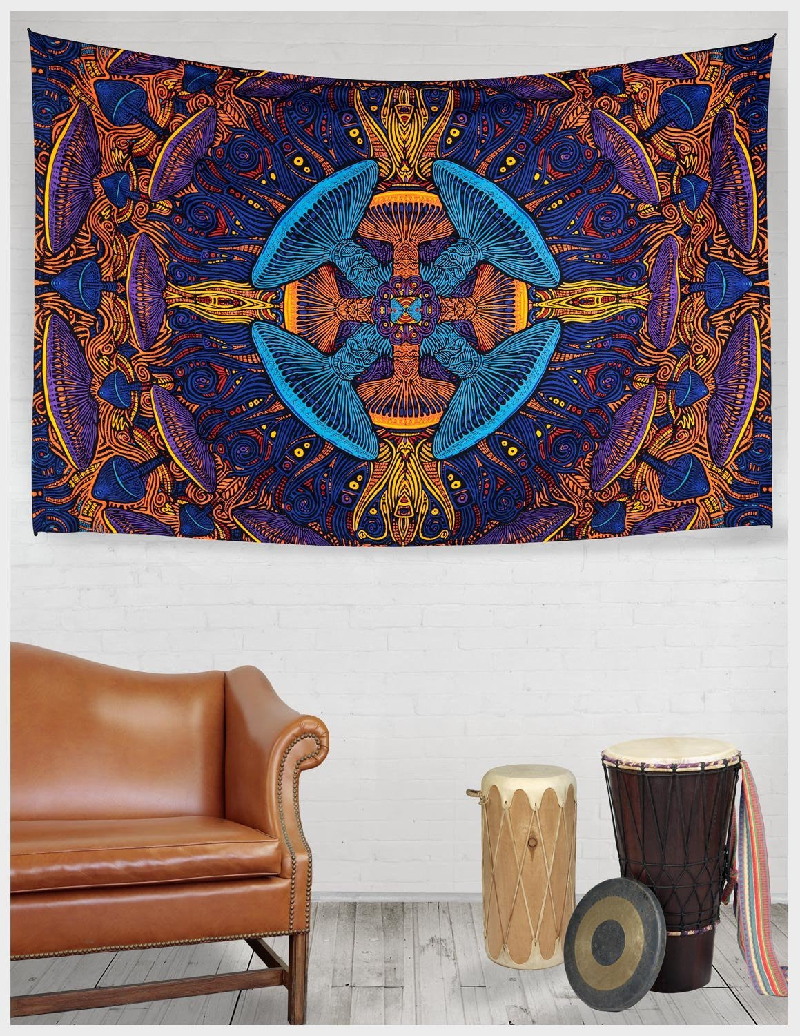 Handmade 100% Cotton 3D Magic Mushroom Tapestry Tablecloth Bedspread Beach Sheet Sun Canopy 60x90 - Sweet Us