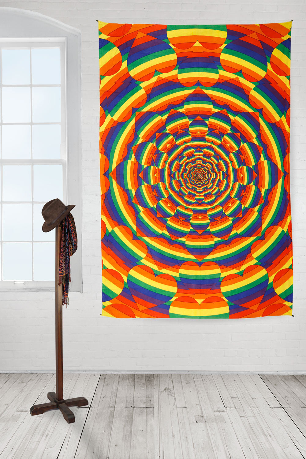 Handmade Cotton 3D Equality Heart Tapestry Tablecloth Spread Beach 60x90 Multi - Sweet Us