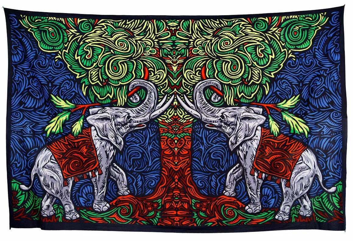 Handmade 100% Cotton 3D Elephant Tapestry Tablecloth Throw Beach Sheet Dorm Decor 60x90 - Sweet Us