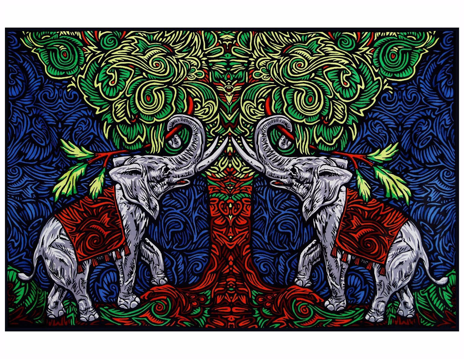 Handmade 100% Cotton 3D Elephant Tapestry Tablecloth Throw Beach Sheet Dorm Decor 60x90 - Sweet Us