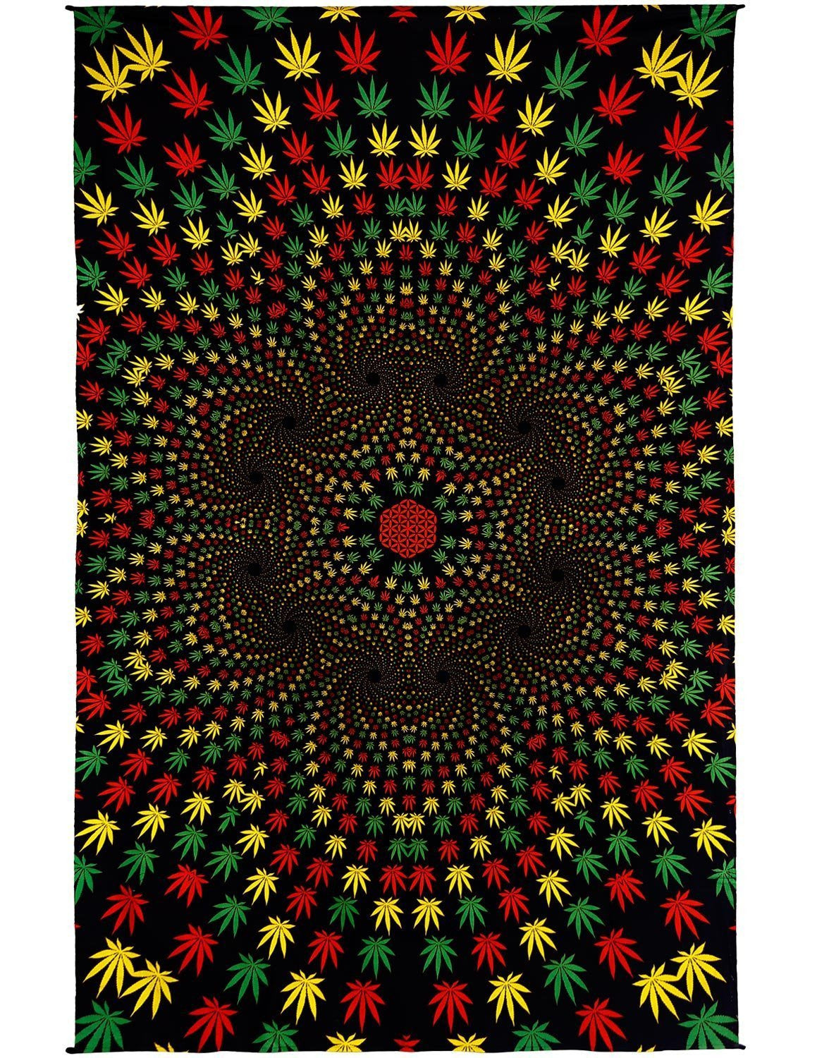 Handmade 100% Cotton 3D Weed Vortex Rasta Tapestry Tablecloth Beach Sheet 60x90 - Sweet Us