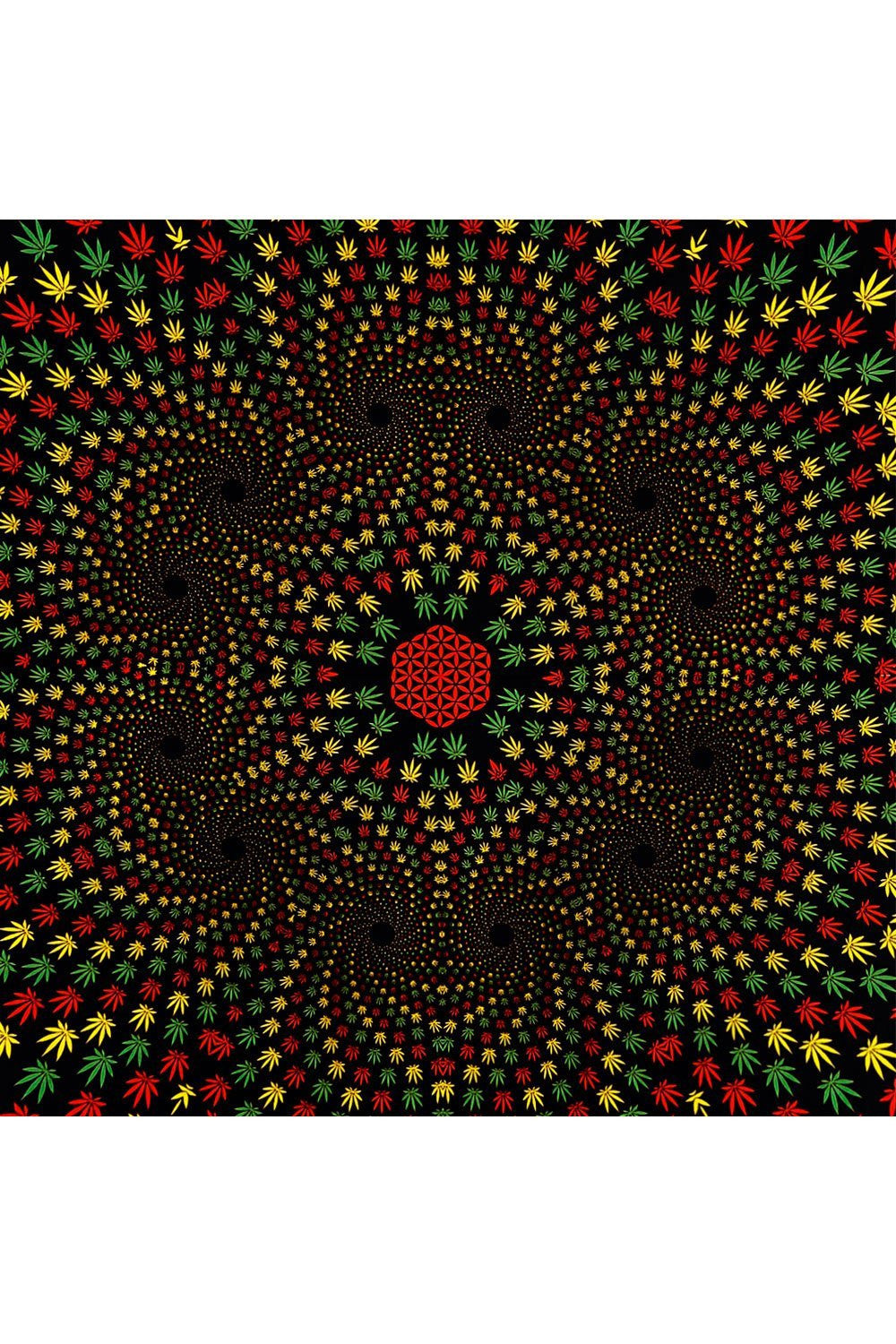 Handmade 100% Cotton 3D Weed Vortex Rasta Tapestry Tablecloth Beach Sheet 60x90 - Sweet Us